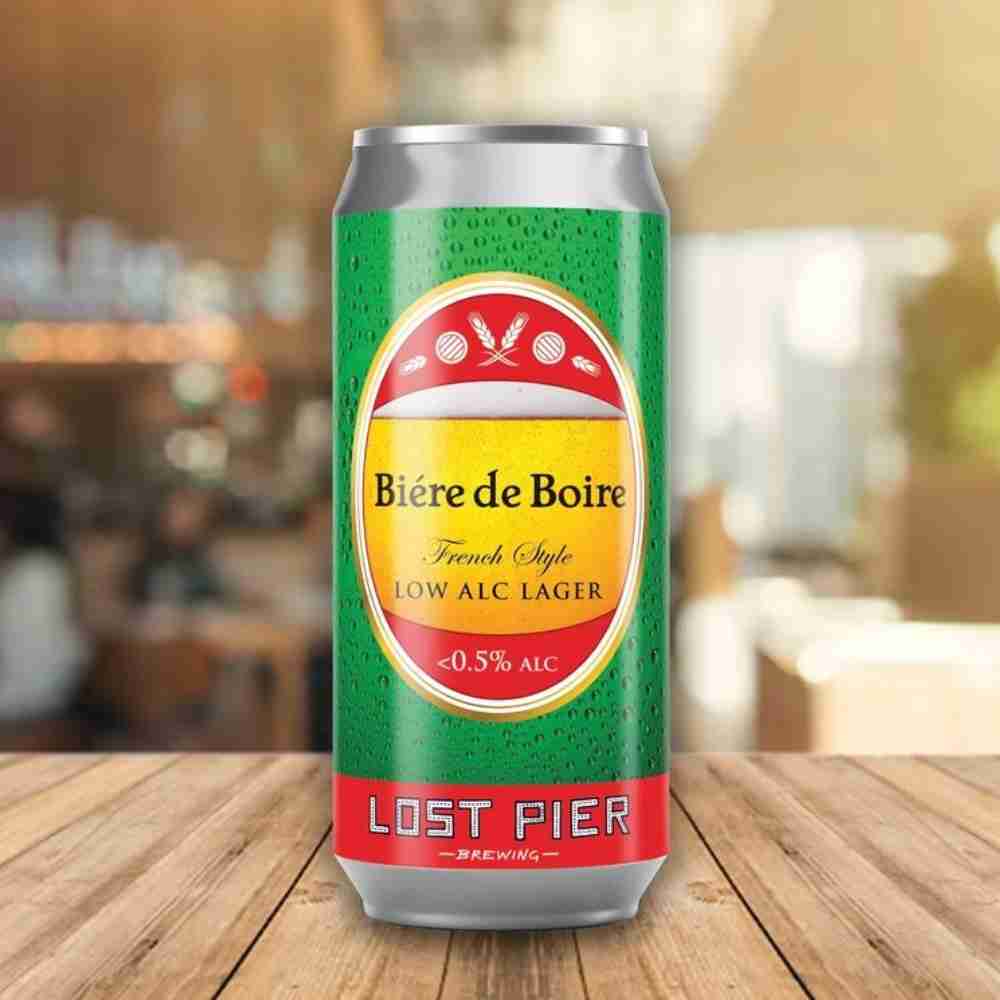 Lost Pier 'Biere de Boire' French Style Alcohol-Free Lager (0.5% ABV)