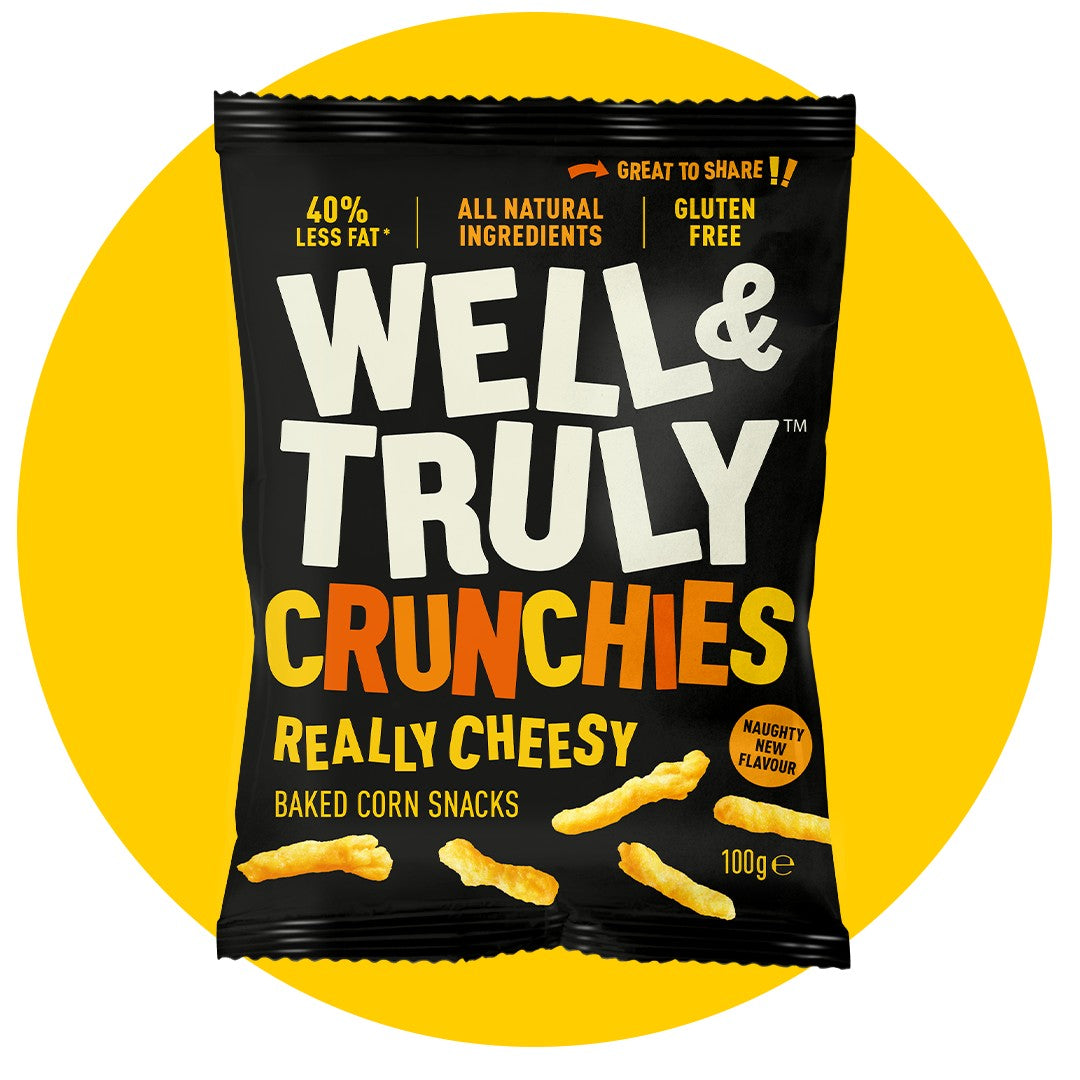 Well & Truly Really Cheesy Crunchies (100g) | Gluten Free Baked Snack