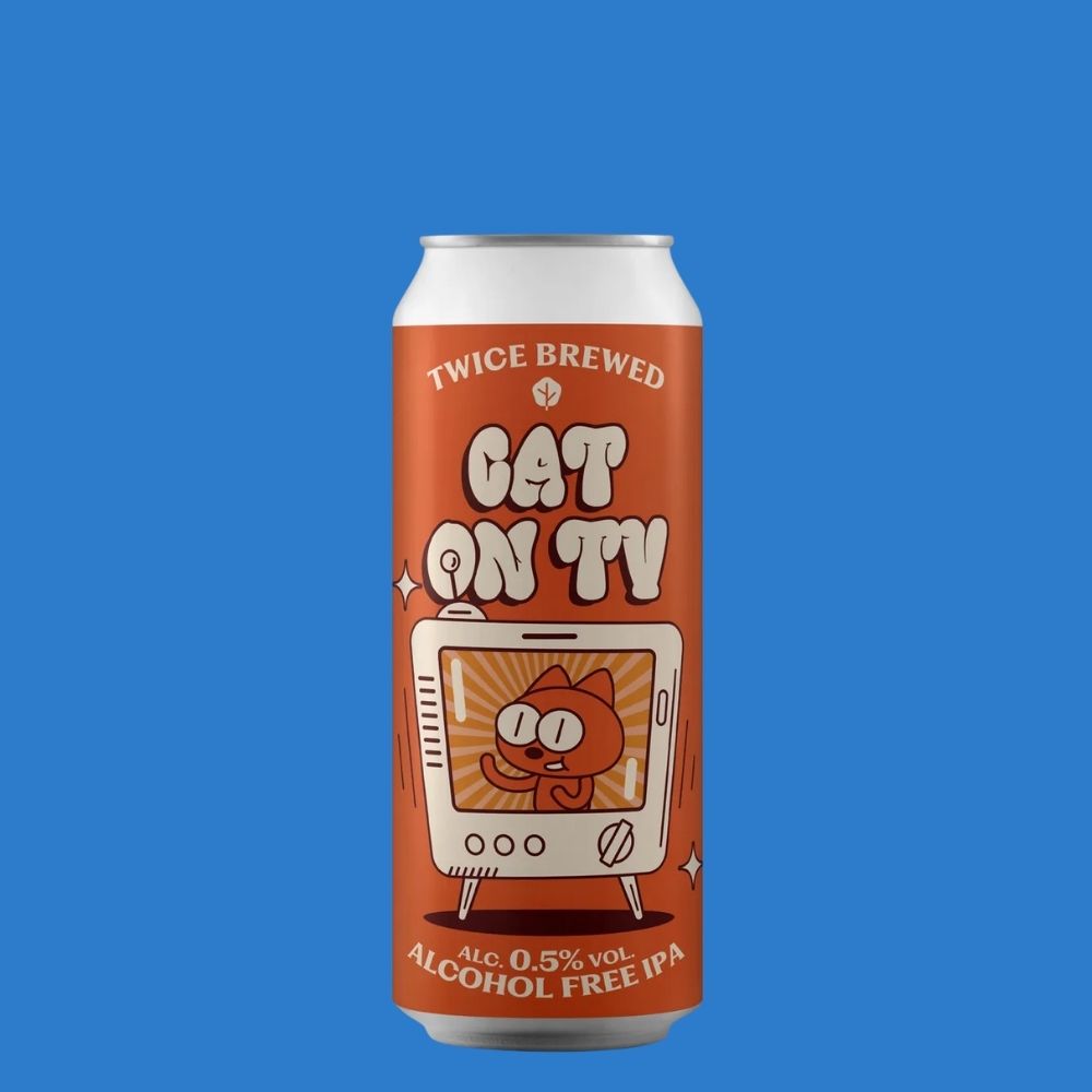 Twice Brewed Cat On TV AF IPA 0.5% ABV | Alcohol‑Free IPA 440ml Can