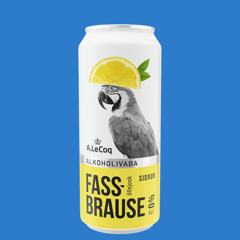 A. Le Coq `Fassbrause Lemon` Alcohol - Free Beer (0.0% ABV) - Wise Bartender - Lager