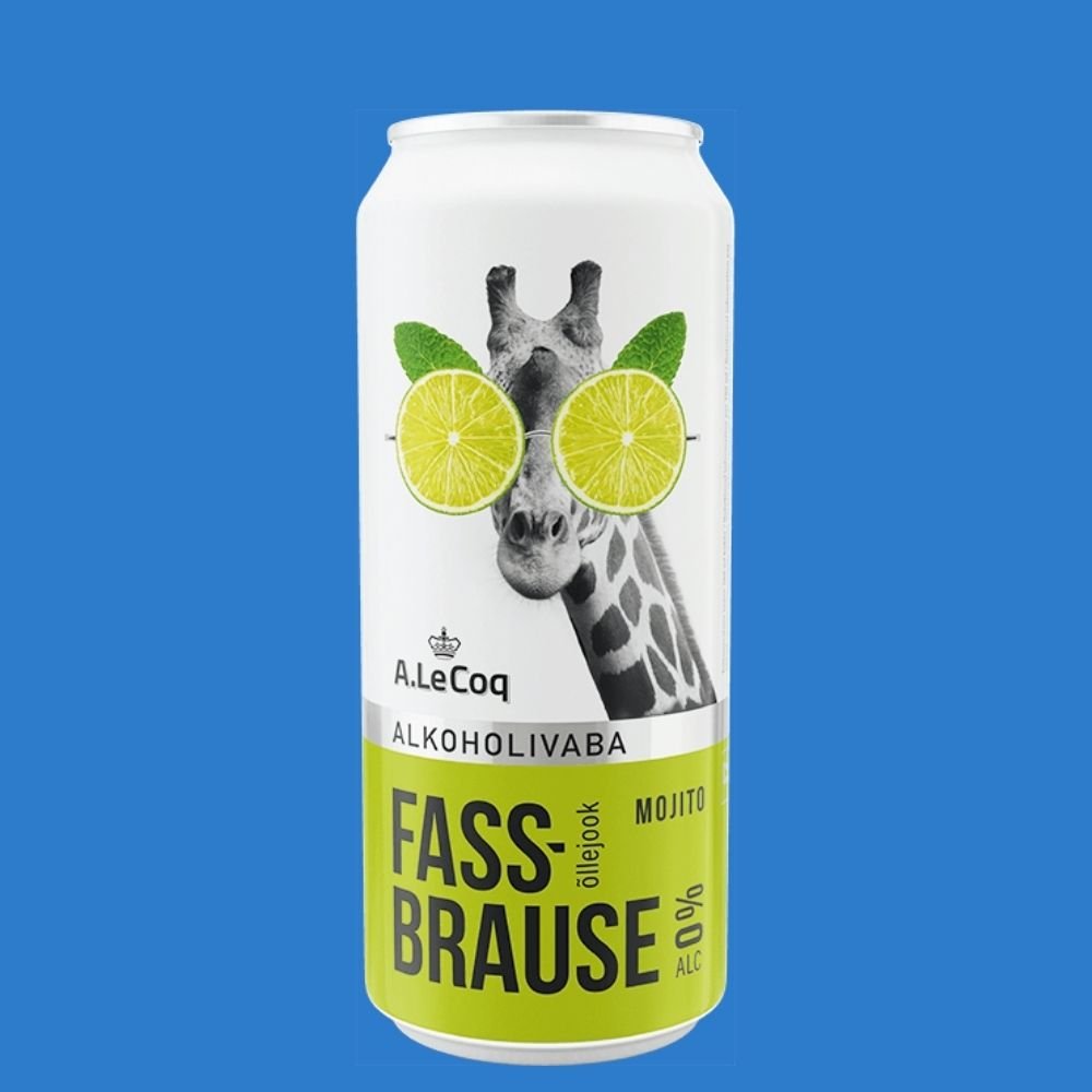 A. Le Coq `Fassbrause Mojito` Alcohol - Free Beer (0.0% ABV) - Wise Bartender - Lager