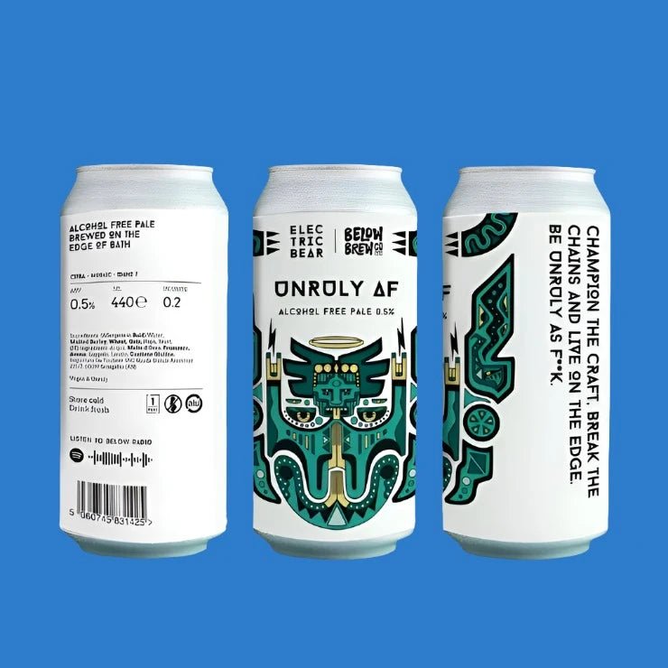 Below Brew Co (Lowtide Brewing) & Electric Bear 'Unruly AF' Alcohol Free Pale Ale (0.5% ABV) - Wise Bartender - Beer