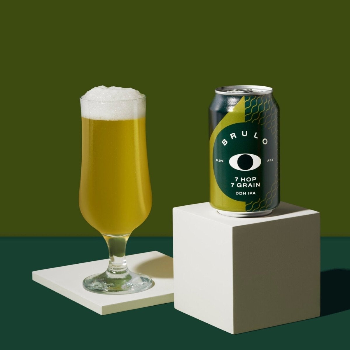 Brulo 7 Hop 7 Grain Alcohol Free DDH IPA (0.0% ABV) - Wise Bartender - Beer