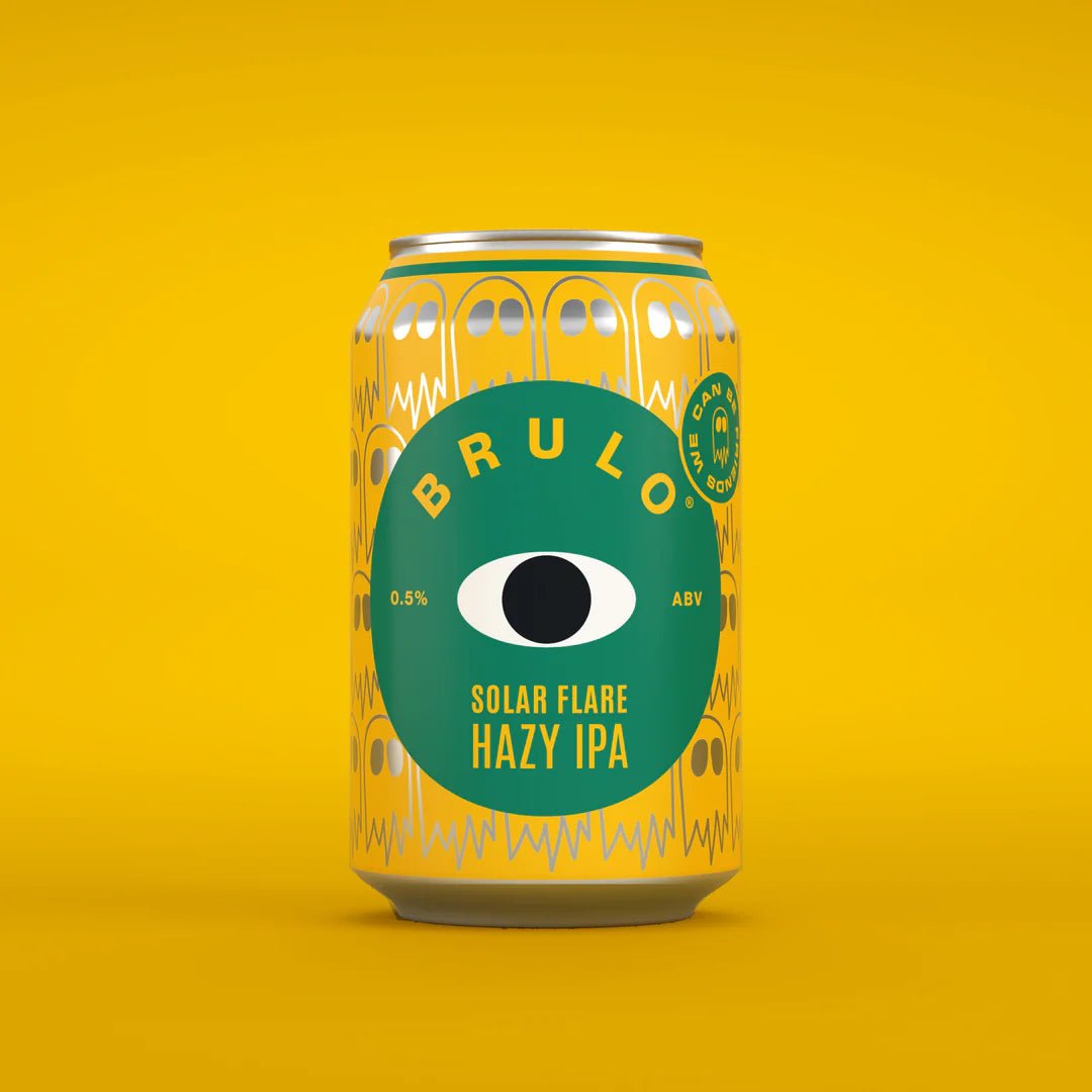 BRULO® Solar Flare Alcohol Free Hazy IPA | 0.5% Vegan (330ml Can) - Wise Bartender - Beer