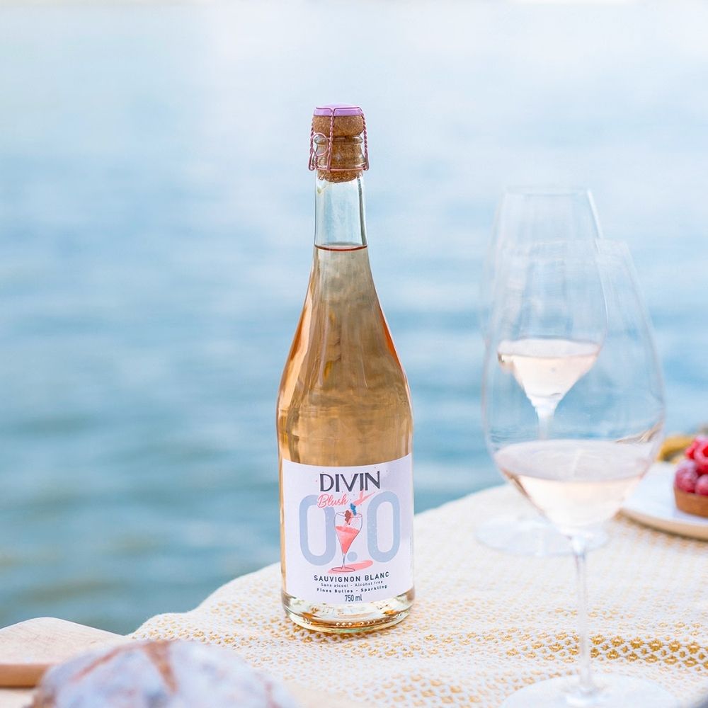 DIVIN 'Sauvignon Blanc Blush' Alcohol Free Sparkling Wine (0.0% ABV) - Wise Bartender - wine