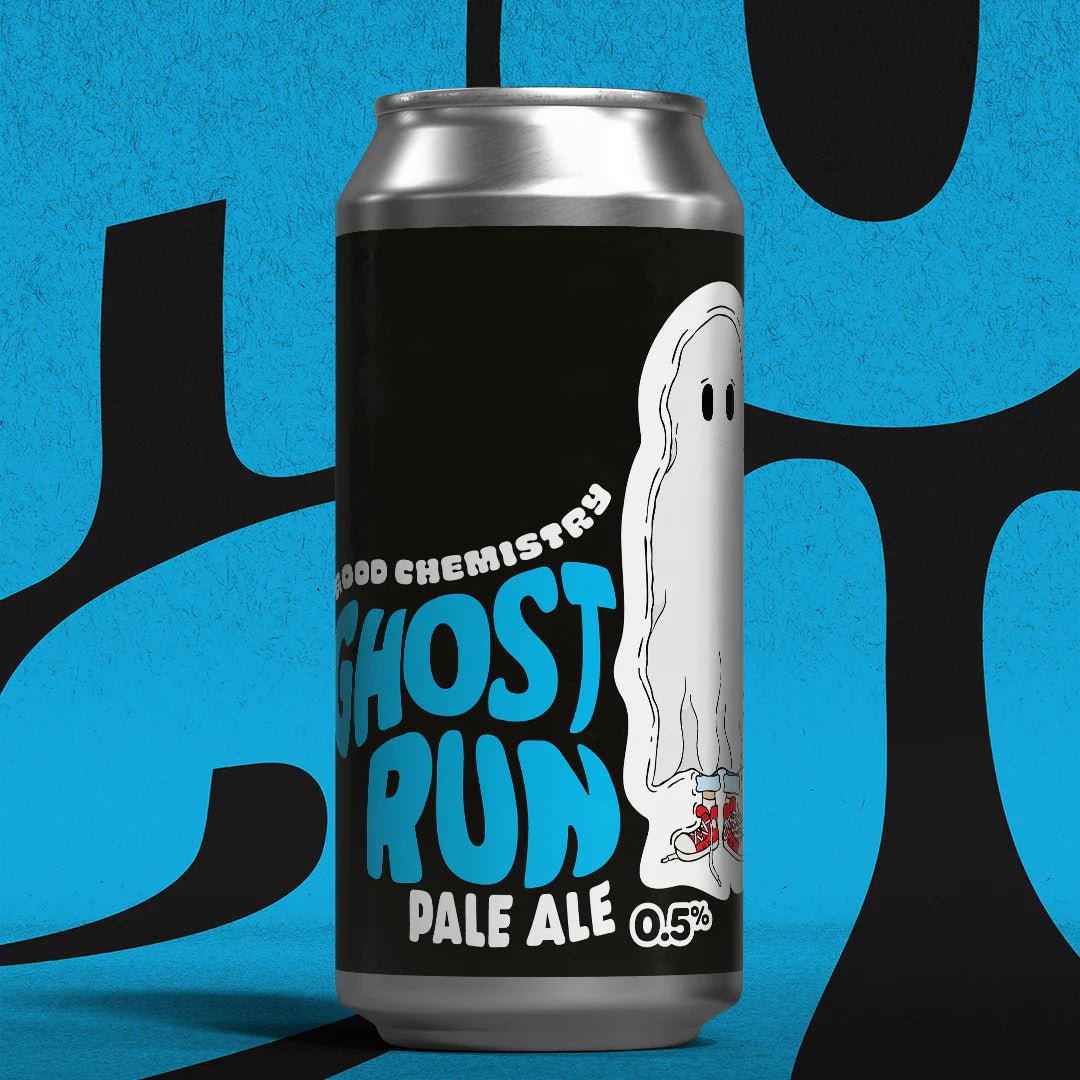 Good Chemistry Ghost Run 0.5% | Alcohol‑Free Pale Ale | Tangerine, Apricot & Grapefruit | Vegan - Wise Bartender - Beer