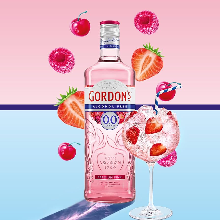 Gordon's 0.0 Alcohol Free Pink Spirit (0.1% ABV) - Wise Bartender - Spirit
