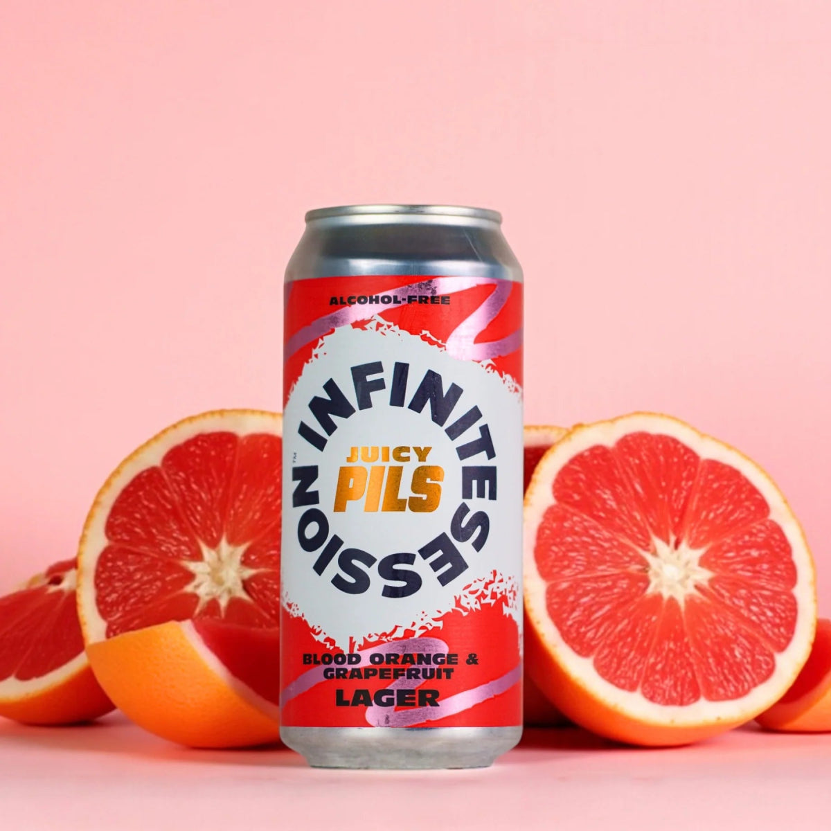 Infinite Session 'Juicy Pils' Alcohol Free Blood Orange & Grapefruit Lager (0.5%) - Wise Bartender - Beer