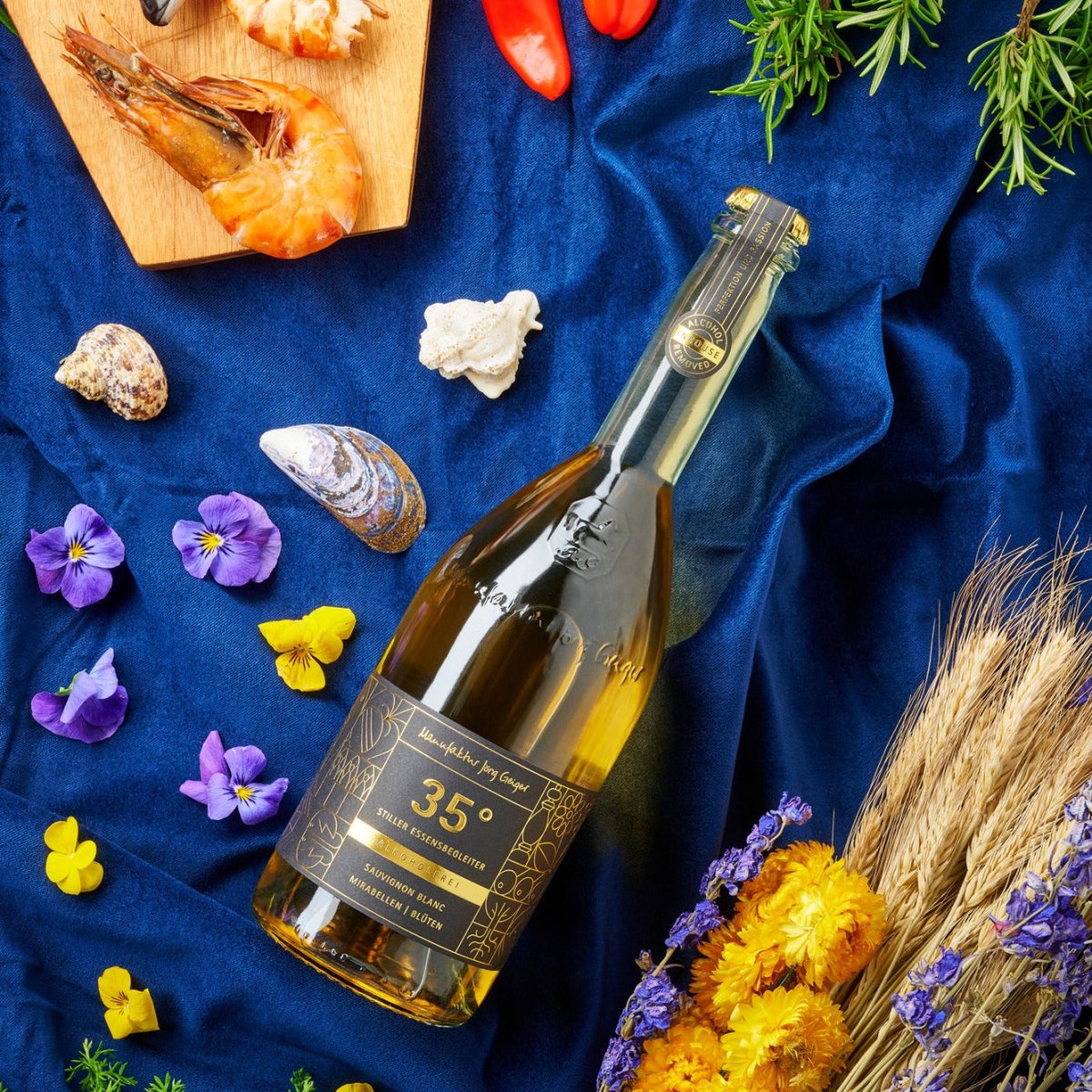 Jörg Geiger 35° Sauvignon Blanc Alcohol Free White Wine (0.5% ABV) 750ml & 375ml - Wise Bartender - wine