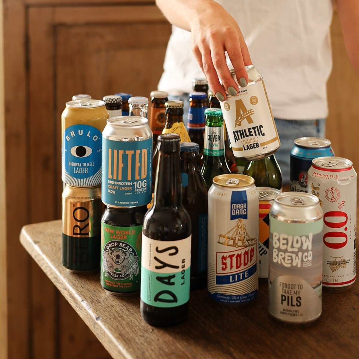 Lager Lout' 12 or 24 Alcohol Free Bottle Wise Pack (0.5% ABV) - Wise Bartender - Mixed Pack