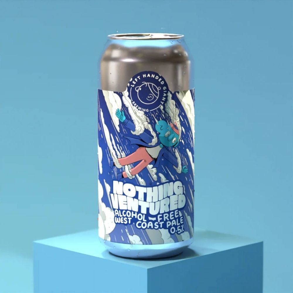 Left Handed Giant 'Nothing Ventured' | 0.5% ABV | Vegan - Friendly Alcohol Free Pale Ale - Wise Bartender - Pale Ale