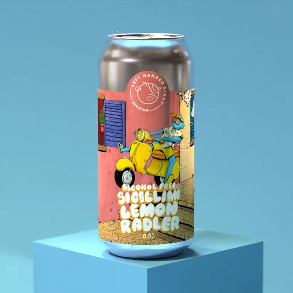 Left Handed Giant 'Sicilian Lemon Radler' | 0.5% ABV | Vegan - Friendly Alcohol Free Pale Ale (Copy) - Wise Bartender - Lager