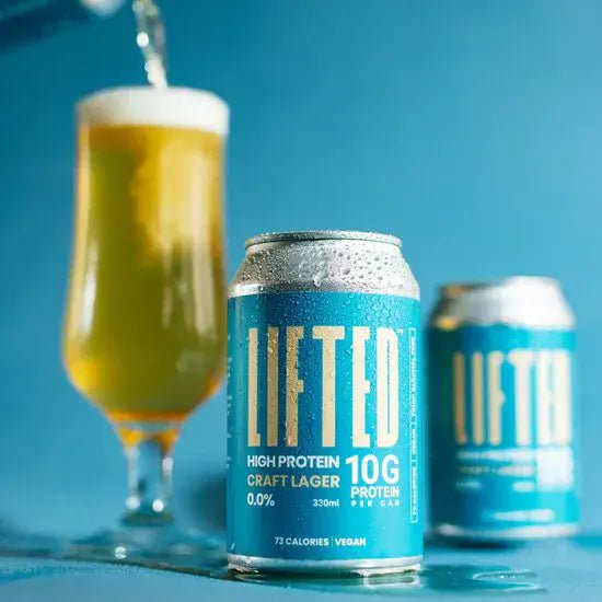 Lifted High Protein Lager Alcohol Free Beer (0.0% ABV) - Wise Bartender - Beer