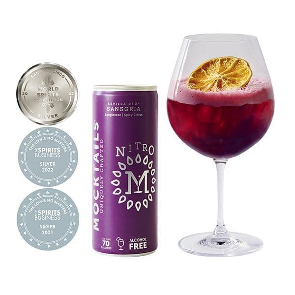 Mocktails Sevilla Red Sansgria Alcohol Free Nitro Cocktail (0% ABV) - Wise Bartender - Spirit