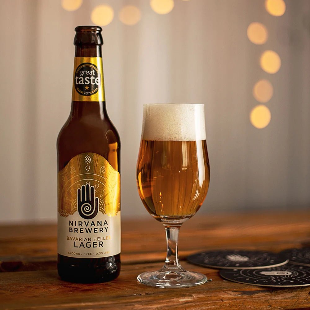 Nirvana Bavarian Helles Alcohol Free Lager (0.3% ABV) - Wise Bartender - Beer
