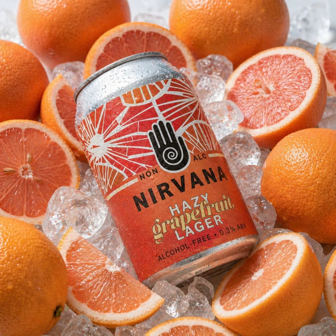 Nirvana Hazy Grapefruit Lager 0.3% ABV | Alcohol‑Free Fruit Lager - Wise Bartender - Beer