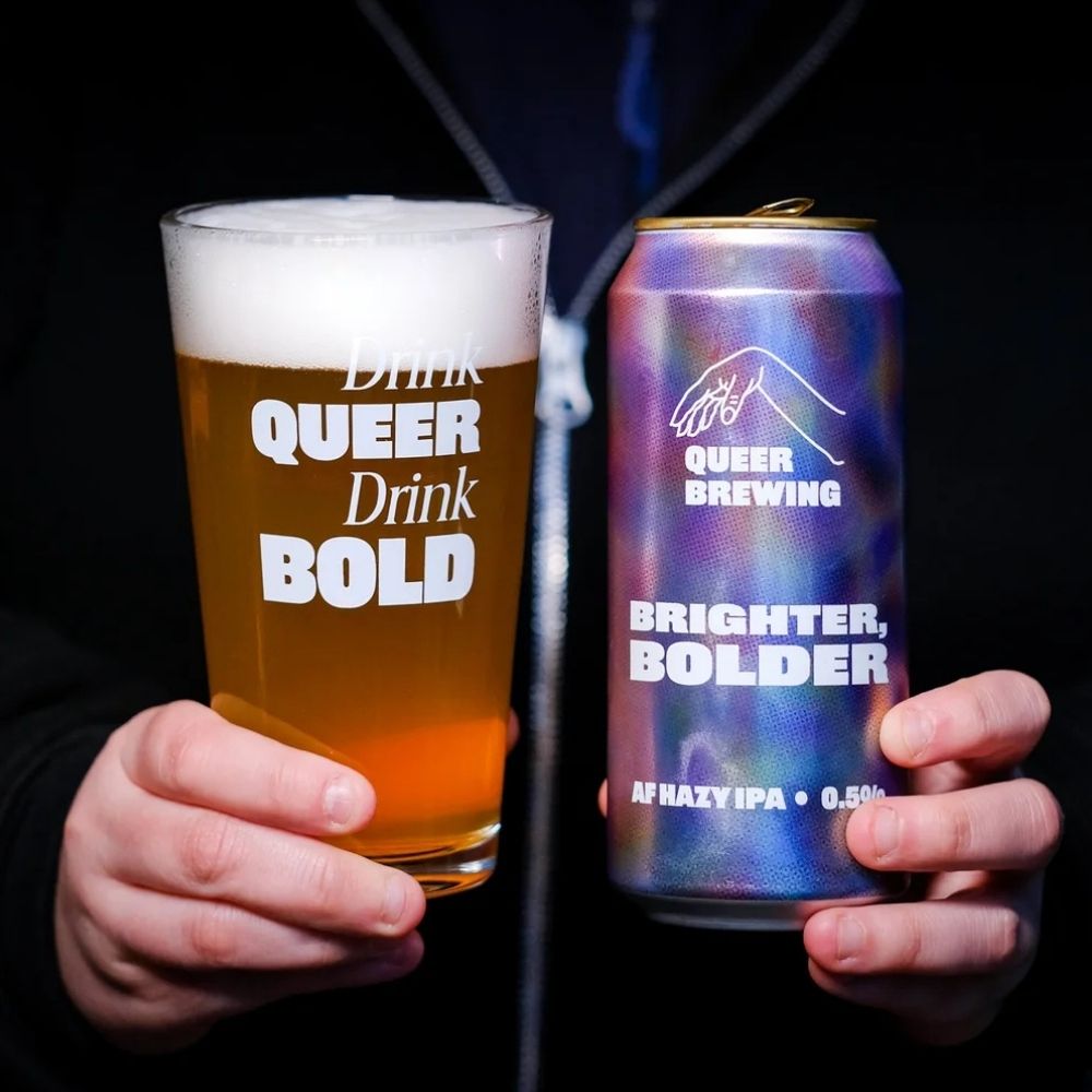 Queer Brewing 'Brighter, Bolder' Alcohol Free Hazy IPA (0.5% ABV) - Wise Bartender - Beer