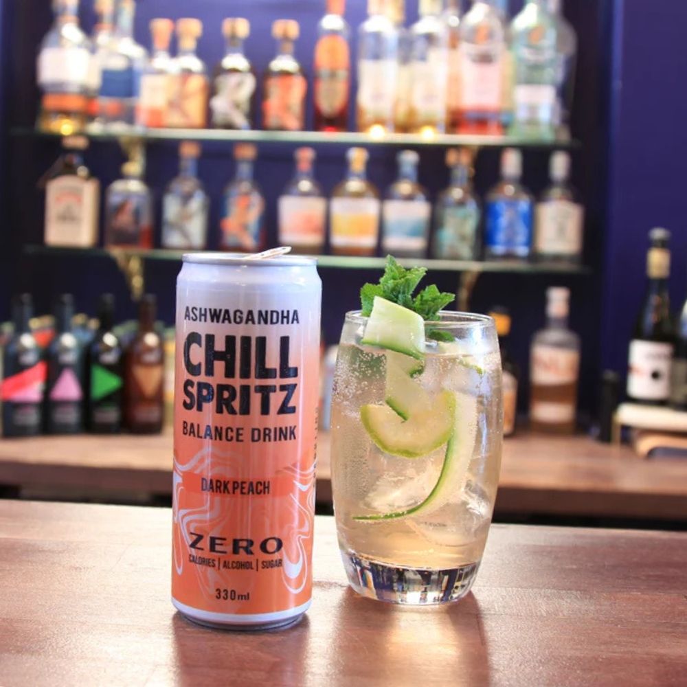 Chill Spritz Dark Peach - Alcohol-Free Functional Drink (0.0% ABV, 330ml Can)