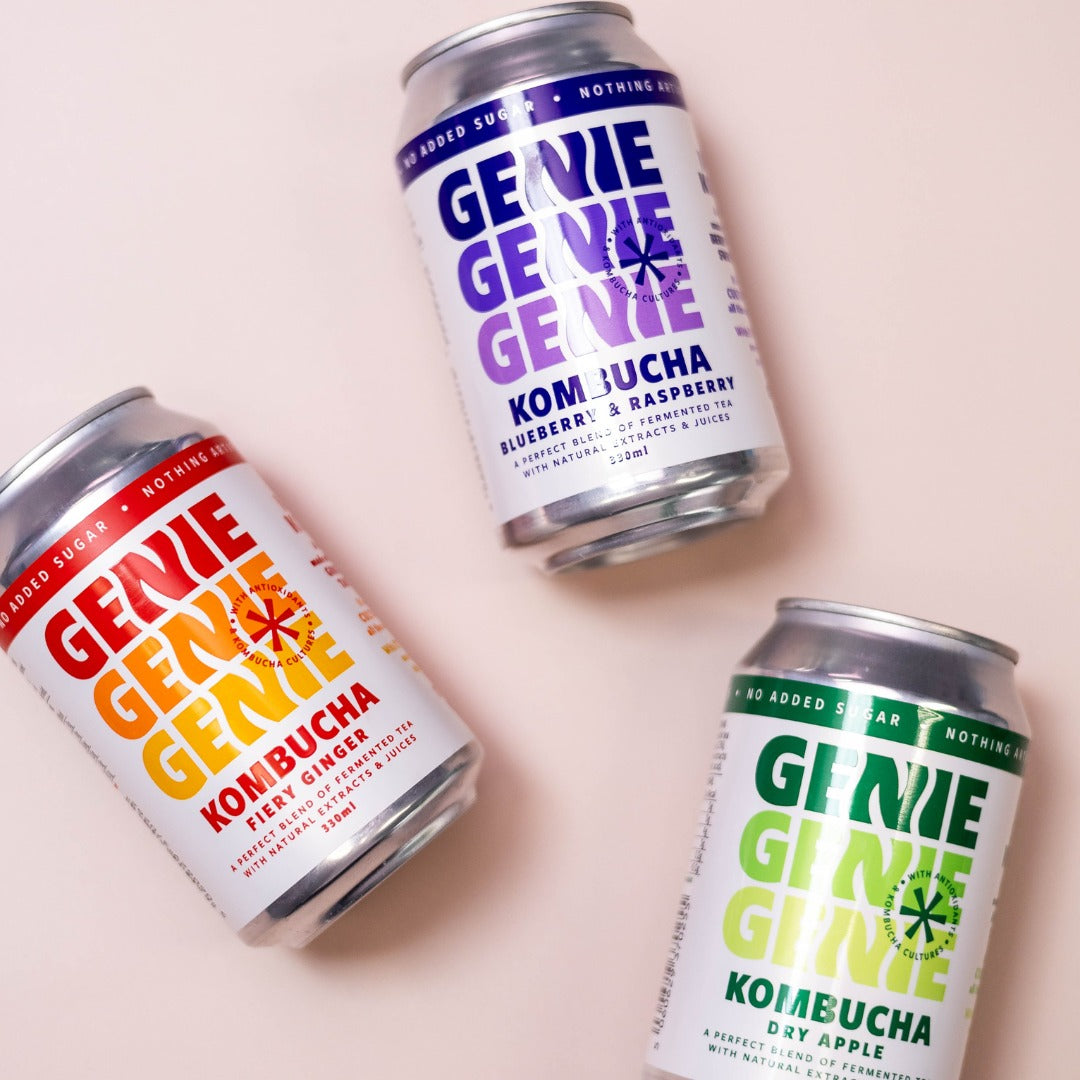 Genie Drinks Kombucha Soda 6 Can Mixed Pack (Save 5%)