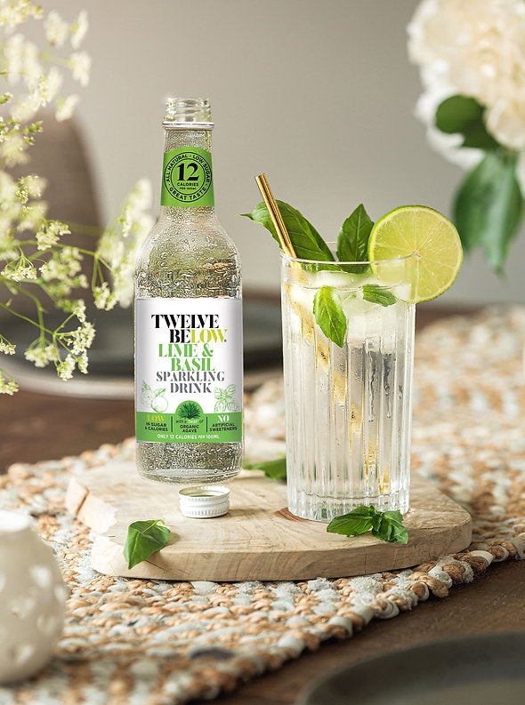 Twelve Below Lime & Basil Sparkling Drink (0% ABV)