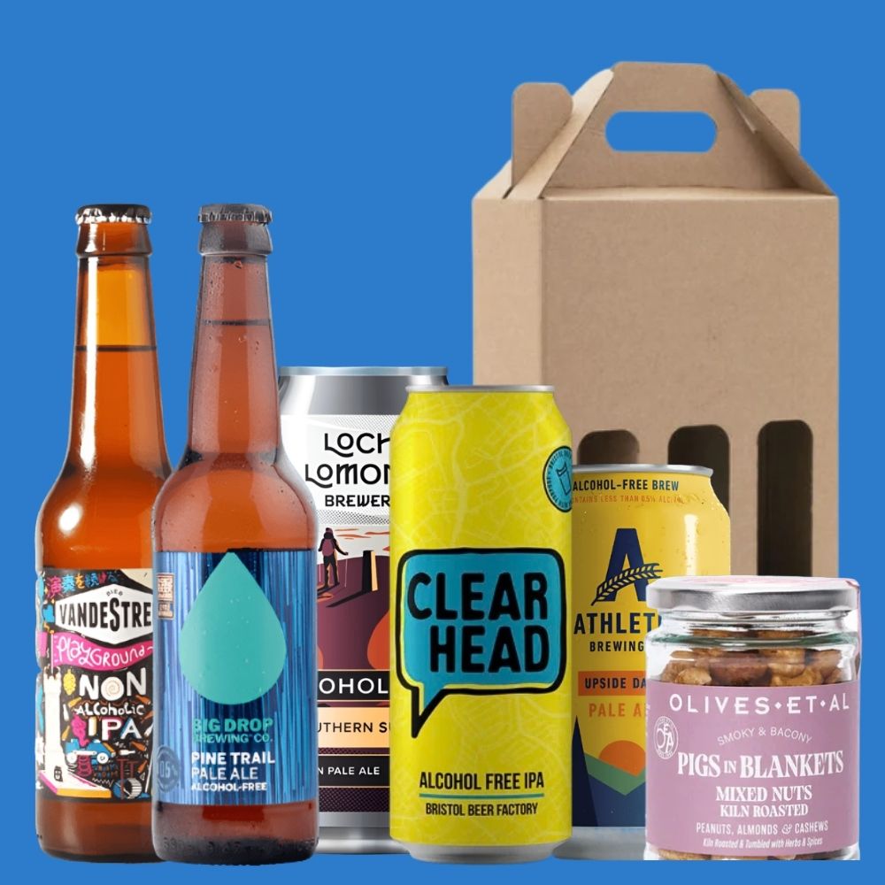 5 Alcohol Free Ales & Nuts Gift Pack in Gift Box - Wise Bartender - Mixed Pack