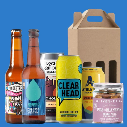 5 Alcohol Free Ales & Nuts Gift Pack in Gift Box - Wise Bartender - Mixed Pack