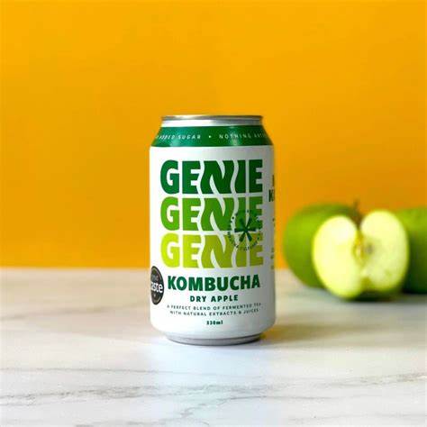 Genie Drinks 'Dry Apple'  Kombucha Soda (0% ABV)