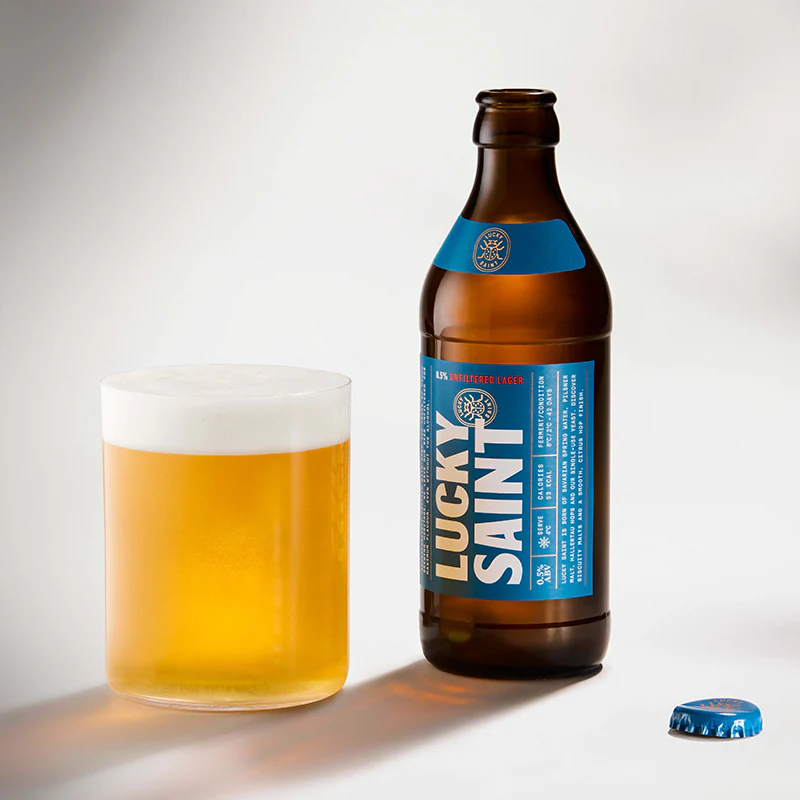 Lucky Saint Unfiltered Alcohol Free Lager Bottle (0.5% ABV)