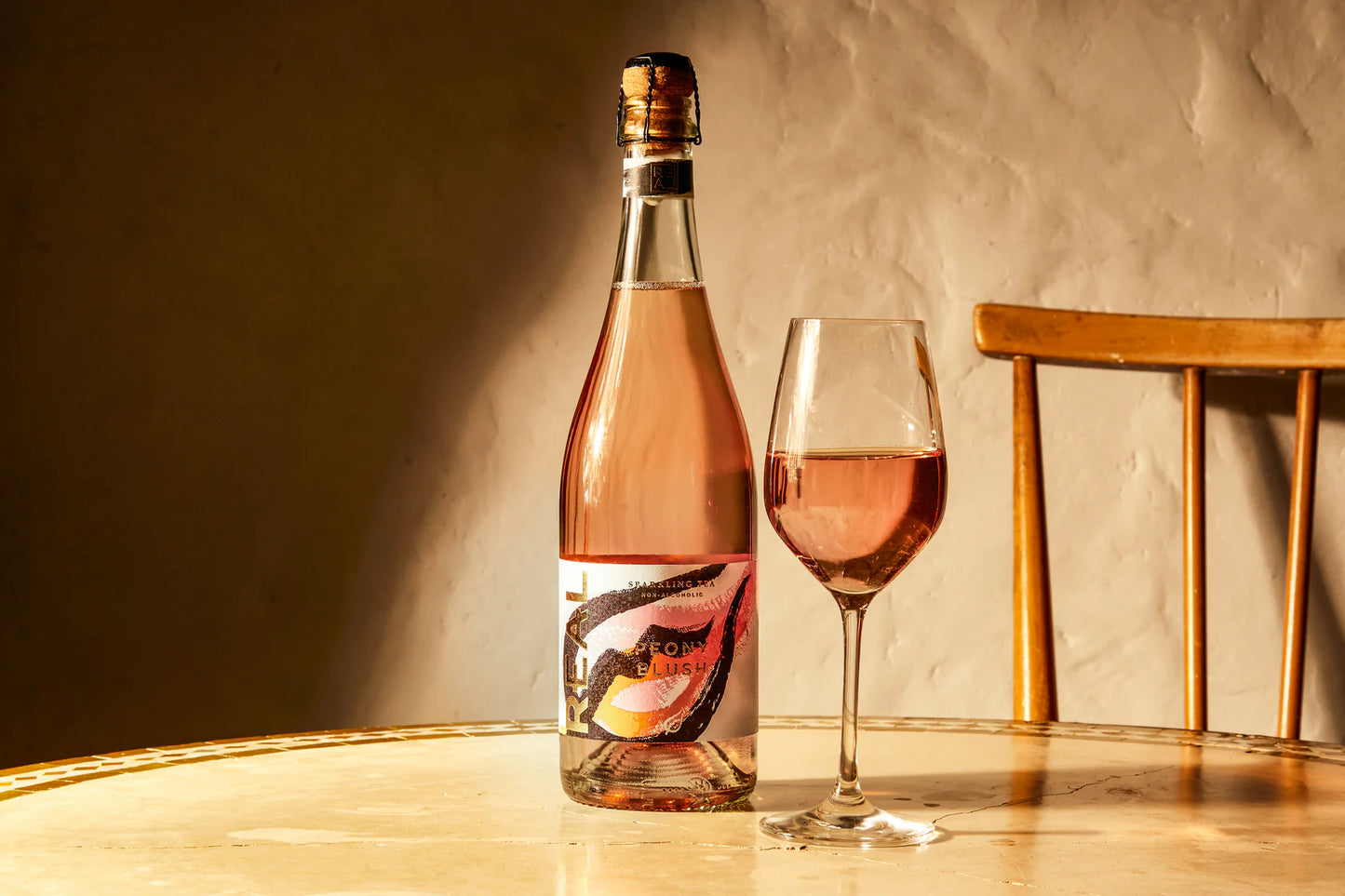 Real Sparkling Peony Blush Flush Alcohol Free Wine Alternative 750ml Bottle (0.5% ABV)