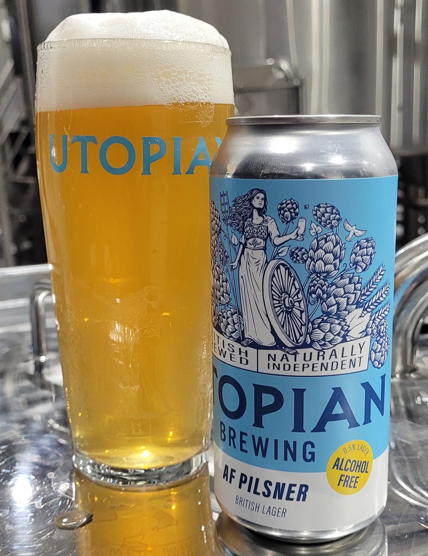 Utopian Brewing  'AF Pilsner' Alcohol Free Lager (0.5% ABV)