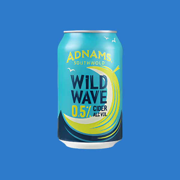 Non Alcoholic Adnams Wild Wave  Alcohol Free Adnams Wild Wave Low Alcohol Cider Can (0.5% ABV) - Wise Bartender