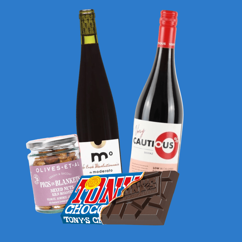 Alcohol Free Red Wine, Chocolate & Nuts in Gift Box - Wise Bartender - Mixed Pack