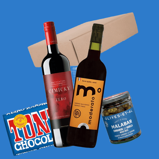 Alcohol Free Red Wine, Chocolate & Nuts in Gift Box - Wise Bartender - Mixed Pack