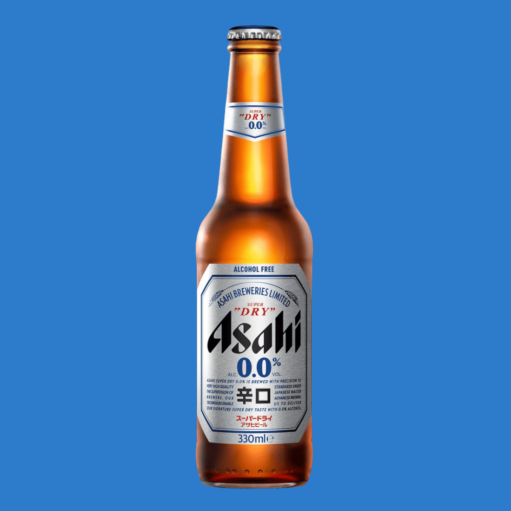 Non Alcoholic Asahi Super Dry Beer  Alcohol Free Asahi Super Dry Beer Bottle (0.0% ABV) - Wise Bartender