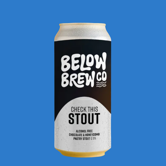 Below Brew Co 'Check This Stout' Alcohol Free Chocolate & Honeycomb Stout (0.5% ABV)