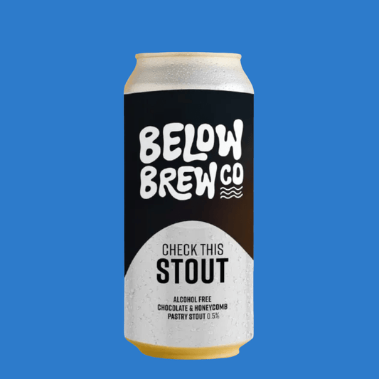 Below Brew Co 'Check This Stout' Alcohol Free Chocolate & Honeycomb Stout (0.5% ABV) - Wise Bartender - Beer