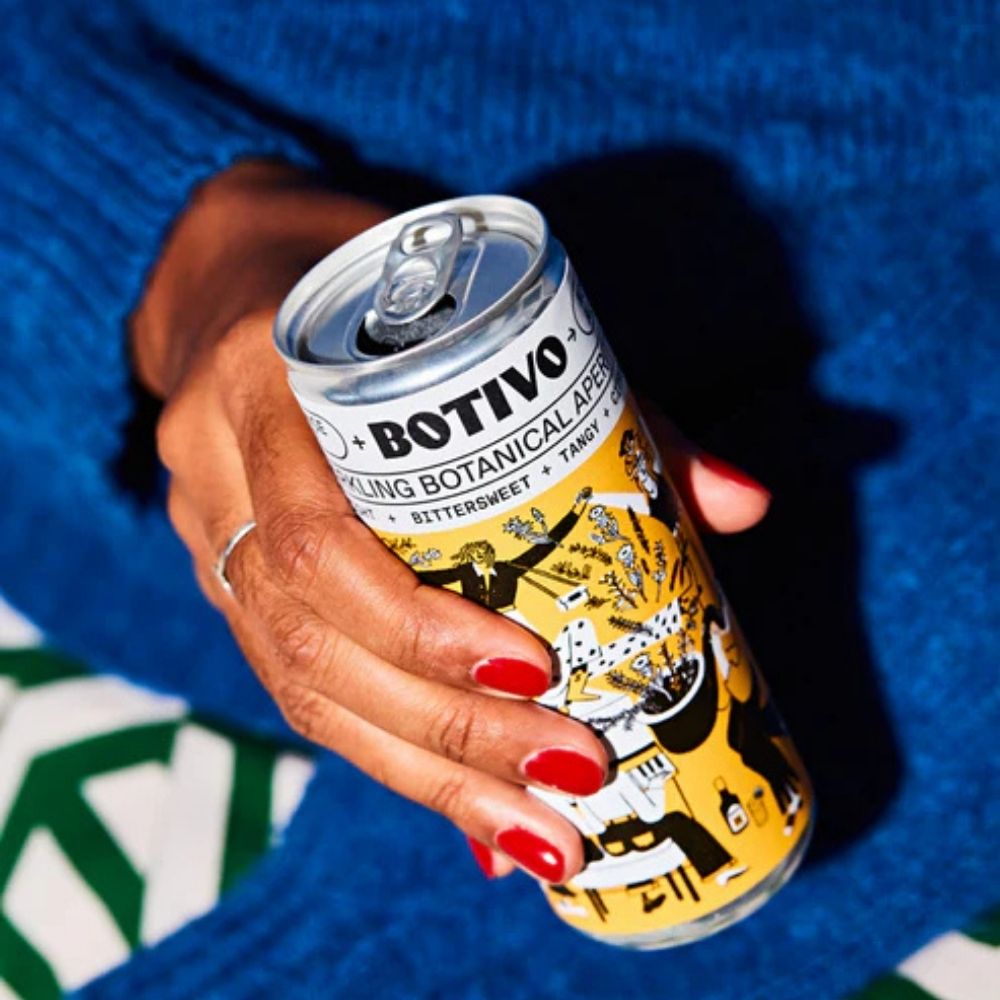 Botivo Sparkling Botanical Aperitivo 0.0% ABV | Non‑Alcoholic Aperitivo Can - Wise Bartender - Spirit