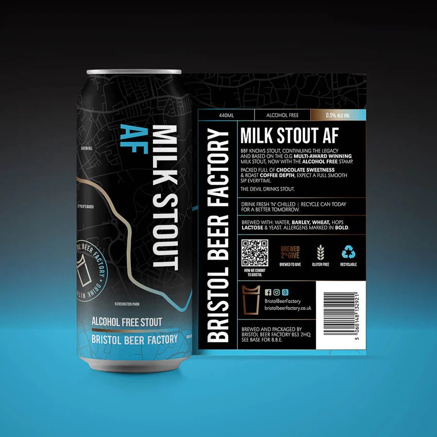 Bristol Beer Factory Milk Stout | Alcohol Free Can | 0.5% ABV - Wise Bartender - Beer