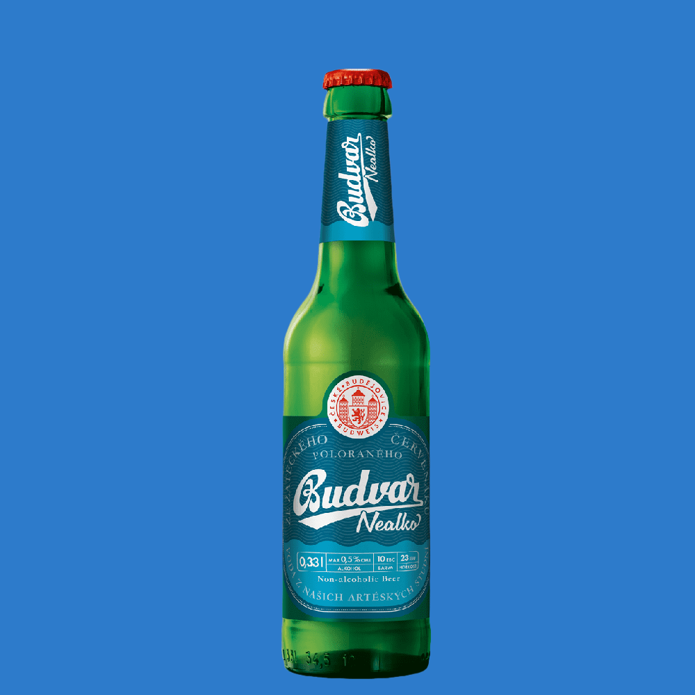 Budweiser Budvar Nealko alcohol-free lager bottle