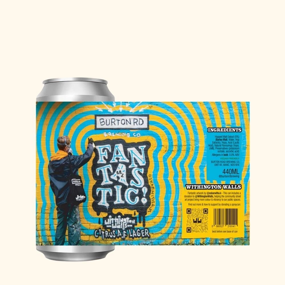 Burton Road Brewing Co. 'Fantastic' Alcohol - Free Lager (0.0% ABV) 440ml - Wise Bartender - Lager