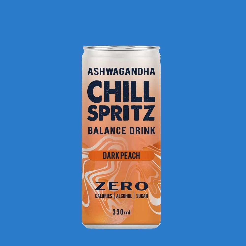 Chill Spritz Dark Peach - Alcohol - Free Functional Drink (0.0% ABV, 330ml Can) - Wise Bartender - Functional