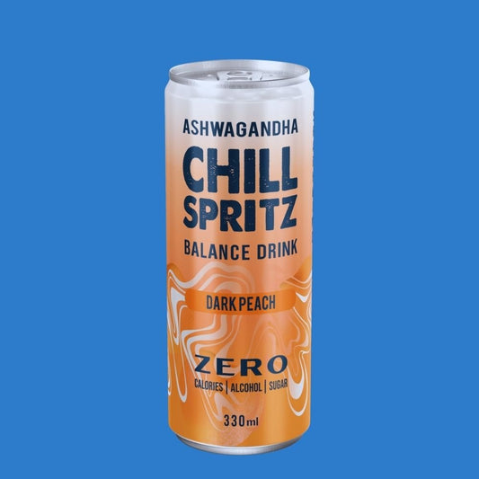 Chill Spritz Dark Peach - Alcohol - Free Functional Drink (0.0% ABV, 330ml Can) - Wise Bartender - Functional