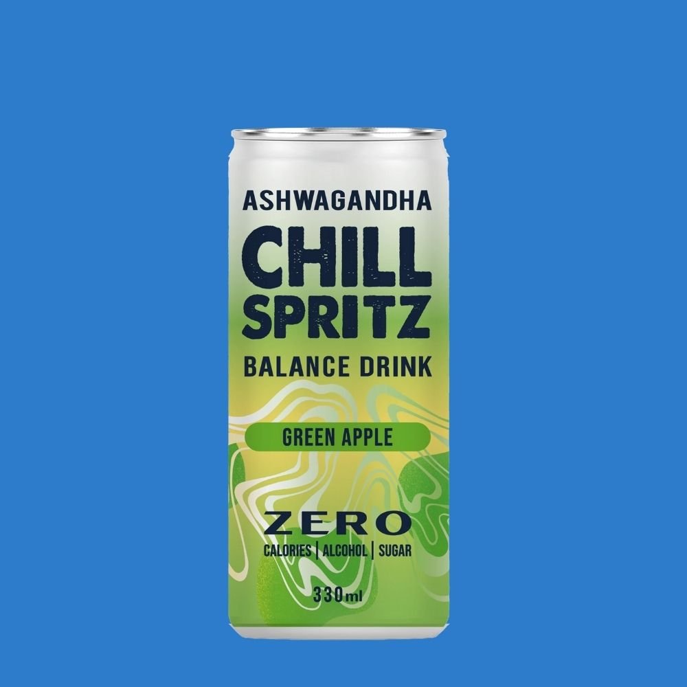 Chill Spritz Green Apple – Alcohol - Free Functional Drink (0.0% ABV, 330ml Can) - Wise Bartender - Functional
