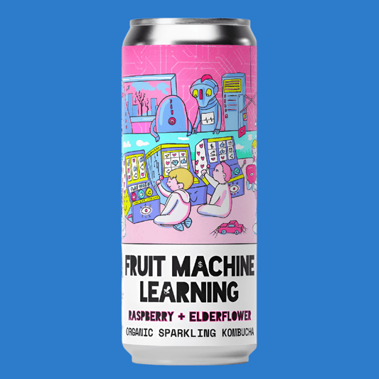 Counter Culture 'Fruit Machine' Raspberry & Elderflower Organic Kombucha Soda Can (0.0% ABV) - Wise Bartender - Spirit