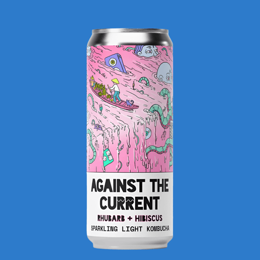 Counter Culture Rhubarb & Hibiscus Kombucha Can (0.0% ABV) - Wise Bartender - Spirit