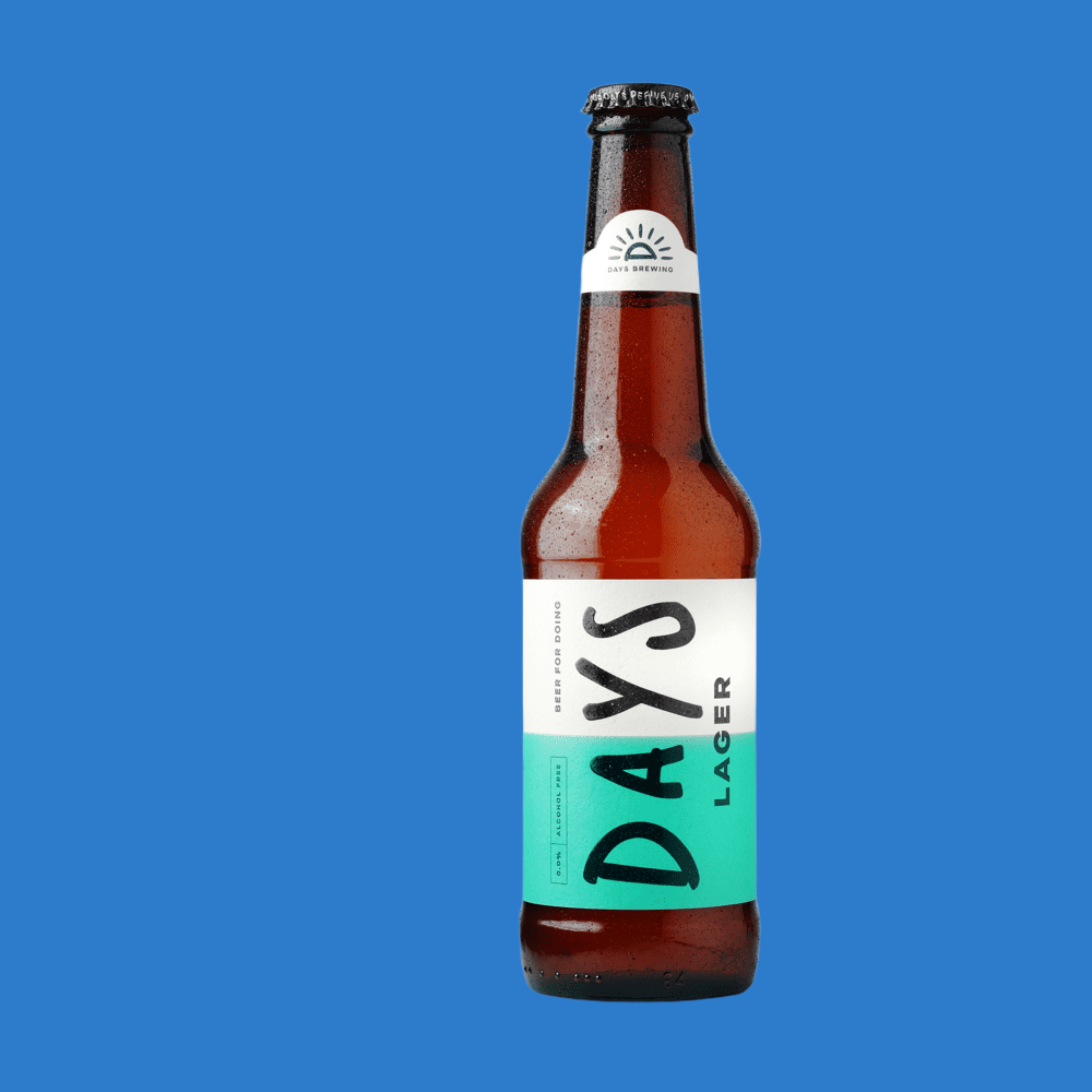 Non Alcoholic Days Brewing Lager  Alcohol Free Days Brewing Lager Bottle (0.0% ABV) - Wise Bartender