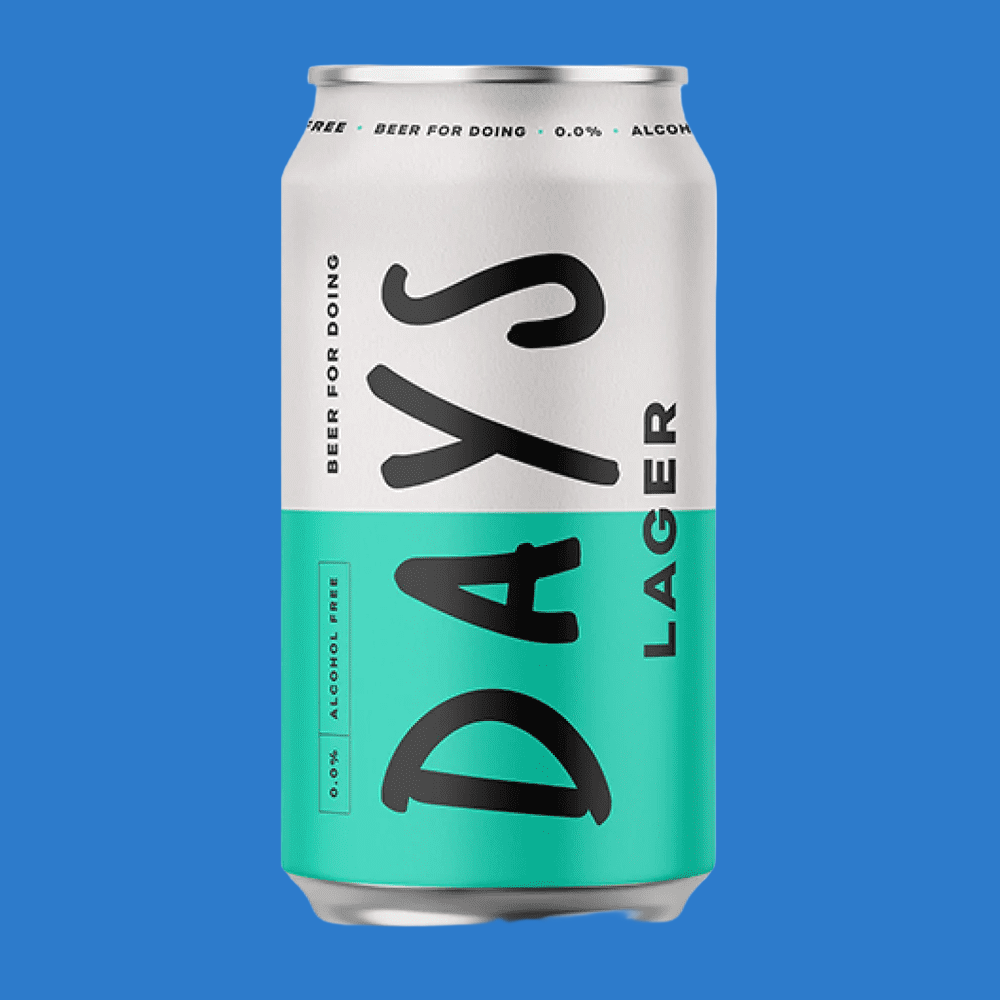 Non Alcoholic Days Brewing Lager  Alcohol Free Days Brewing Lager Can (0.0% ABV) - Wise Bartender