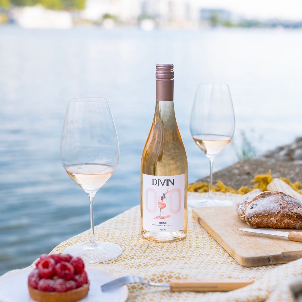DIVIN 'Rose' Alcohol Free Wine (0.0% ABV) - Wise Bartender - wine