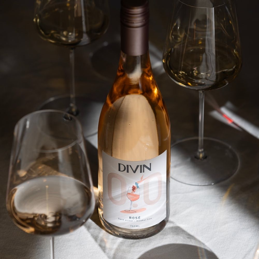 DIVIN 'Rose' Alcohol Free Wine (0.0% ABV) - Wise Bartender - wine