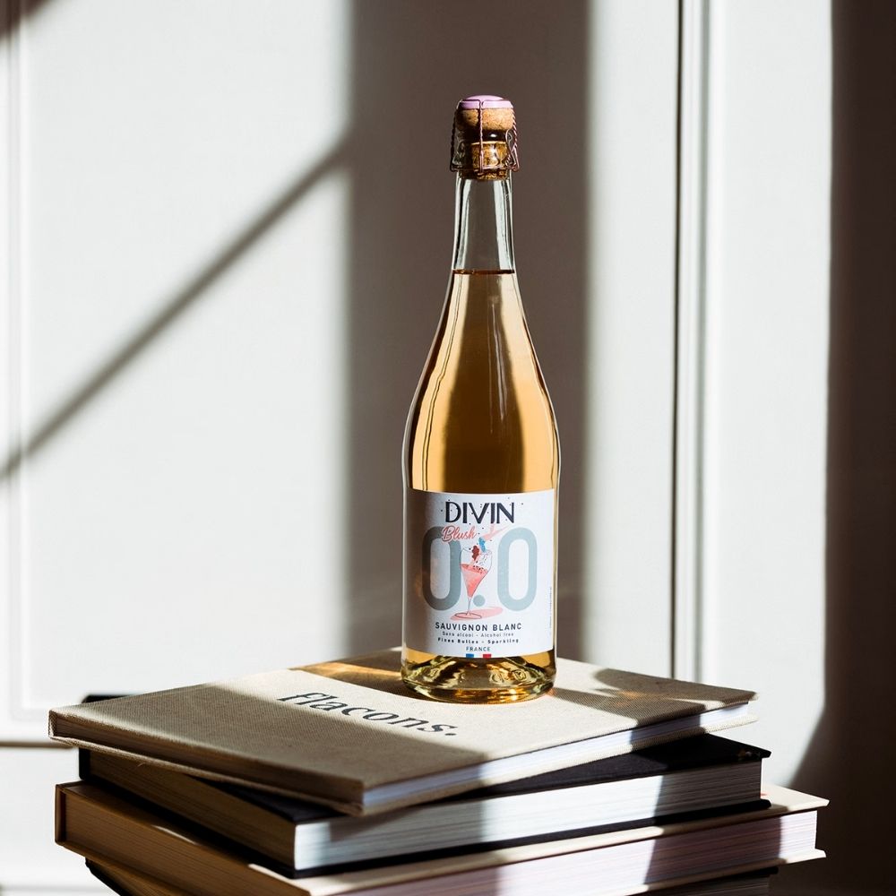 DIVIN 'Sauvignon Blanc Blush' Alcohol Free Sparkling Wine (0.0% ABV) - Wise Bartender - wine